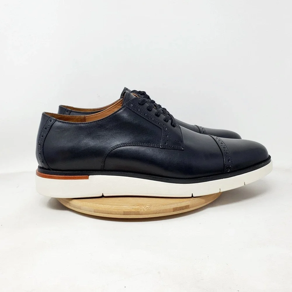 Allen Edmonds Caleb Shoes Men 12 D Black‎ Leather Hybrid Cap Toe Derby Sneaker